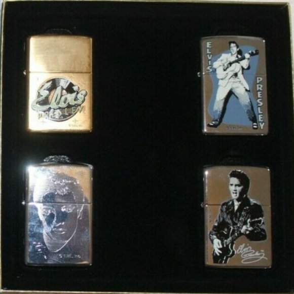Rare Elvis Presley 4Zippo Lighter Gift Set
